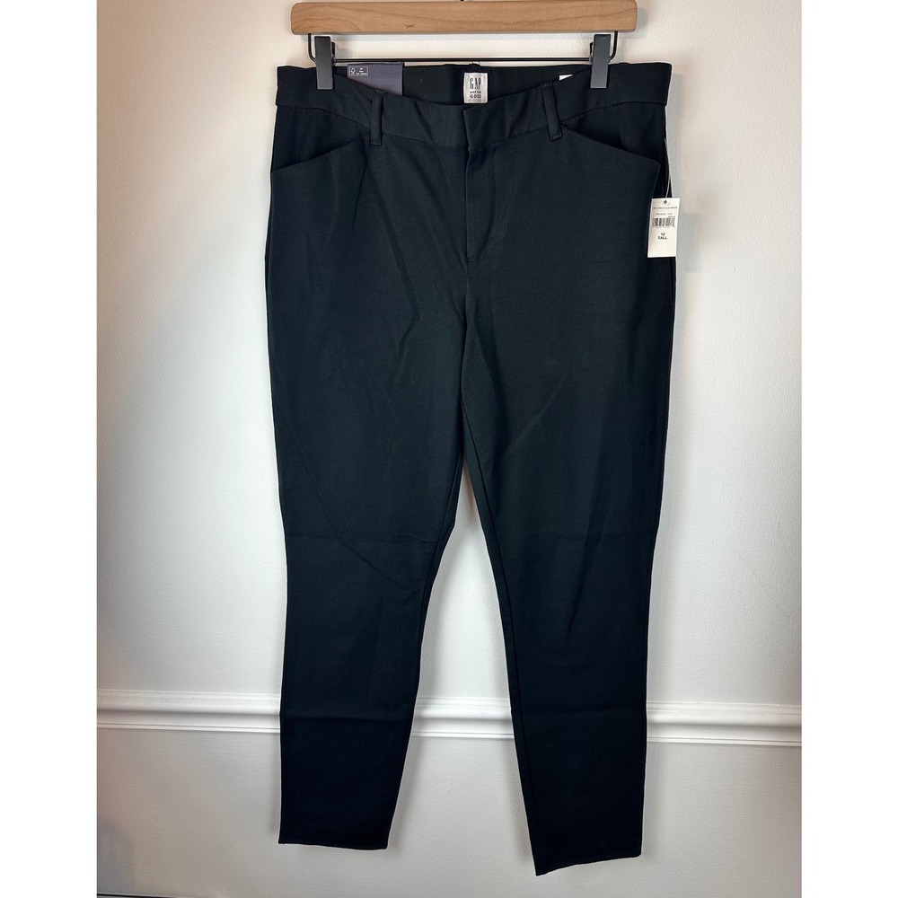 GAP Black Signature Skinny Ankle Pants Stretch Mid-Rise NWT | 12 Tall